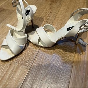 DKNY White Strap Heel
